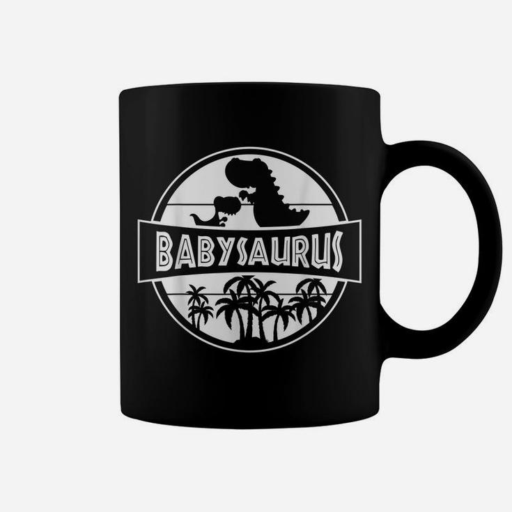 Fun Cute Babysaurus With Parent And Retro Vintage For Baby Coffee Mug