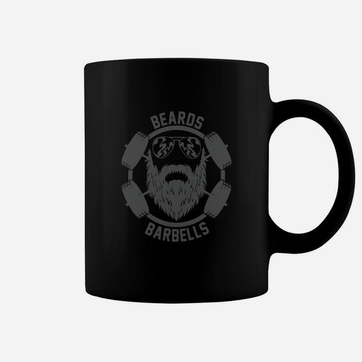 Funny Beard Barbells Gym T-shirt - Mens Premium T-shirt Coffee Mug