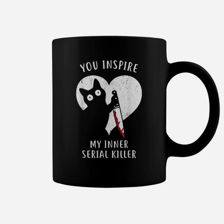 Funny Cat In Heart You Inspire Me, Gifts For Cat Lovers Coffee Mug