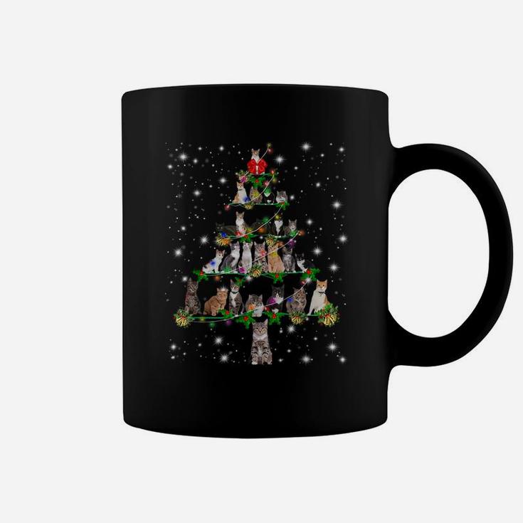 Funny Cats Christmas Tree Tee Ornament Decor Gift Coffee Mug