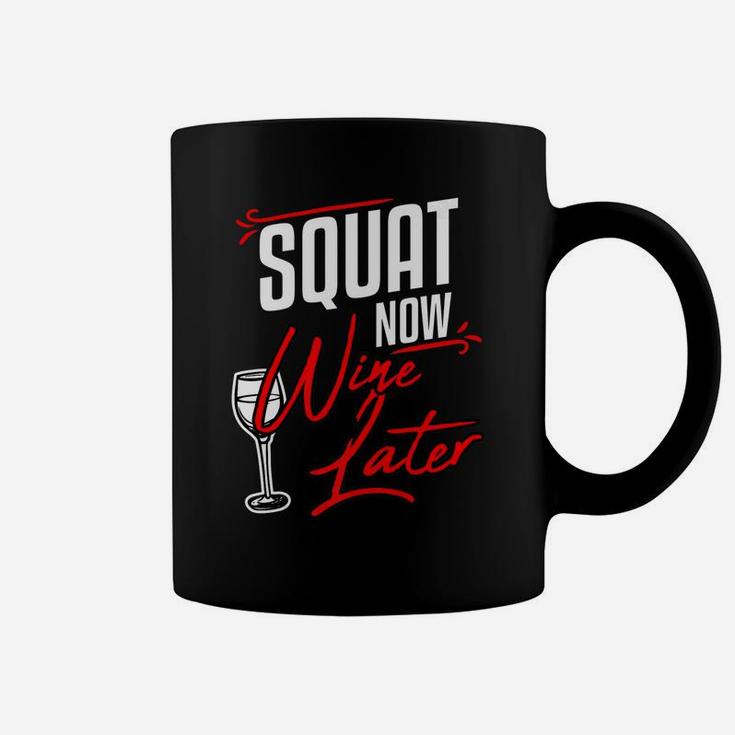 Funny Fitness Gym Squat Wine Lovers Weightlifting Women Gift Coffee Mug