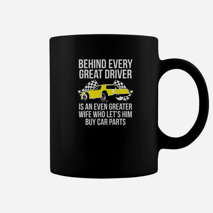 Funny Husband Driver Great Wife Racing Car Parts Coffee Mug