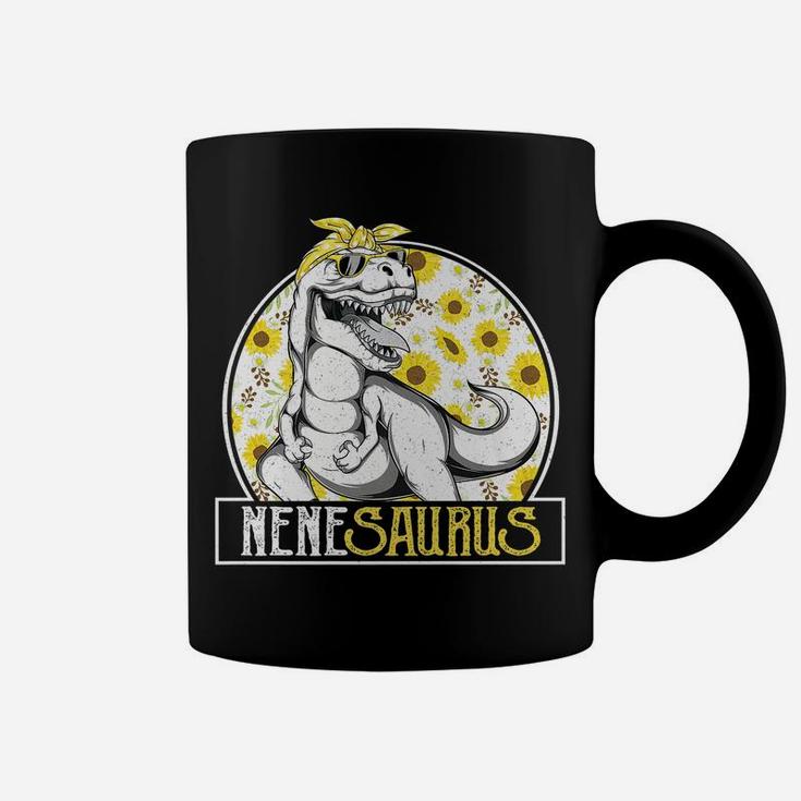 Funny Nene Saurus Sunflower T Shirt, Dinosaur Grandma T Rex Coffee Mug