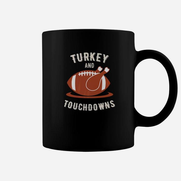 Funny Thanksgiving Football Turkey And Touchdowns Coffee Mug