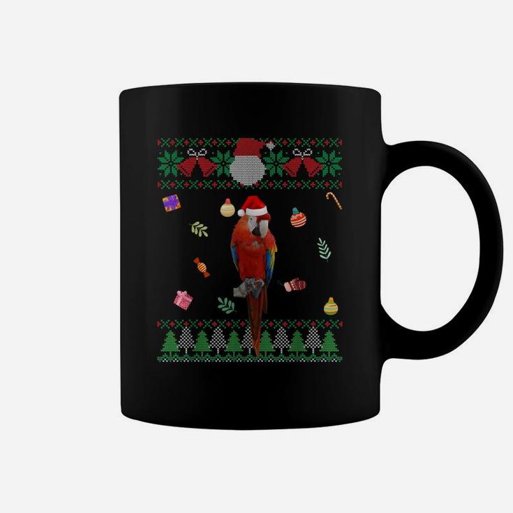 Funny Ugly Sweater Christmas Animals Santa Parrot Lover Coffee Mug