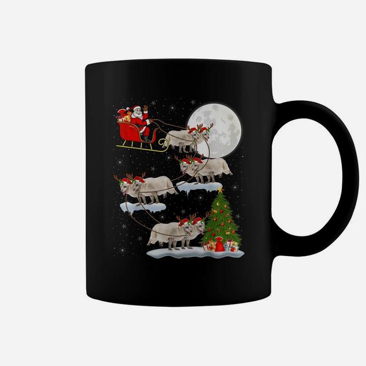 Funny Xmas Lighting Tree Santa Riding Arctic Fox Christmas Coffee Mug