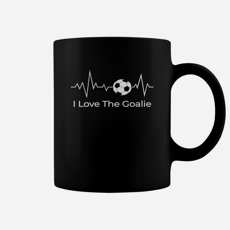 I Love The Goalie Shirt Soccer Heartbeat Goalkeeper Mom Dad Coffee Mug