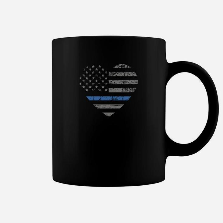 I Support The Thin Blue Line Heart Flag Sweatshirt Coffee Mug