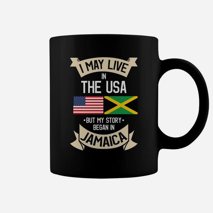 Jamaica American Flag Usa Jamaican Roots Gifts Sweatshirt Coffee Mug