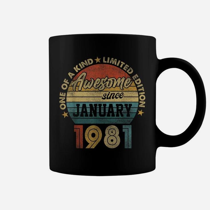 January 1981 Vintage 40 Years Old Retro 40Th Birthday Gift Coffee Mug