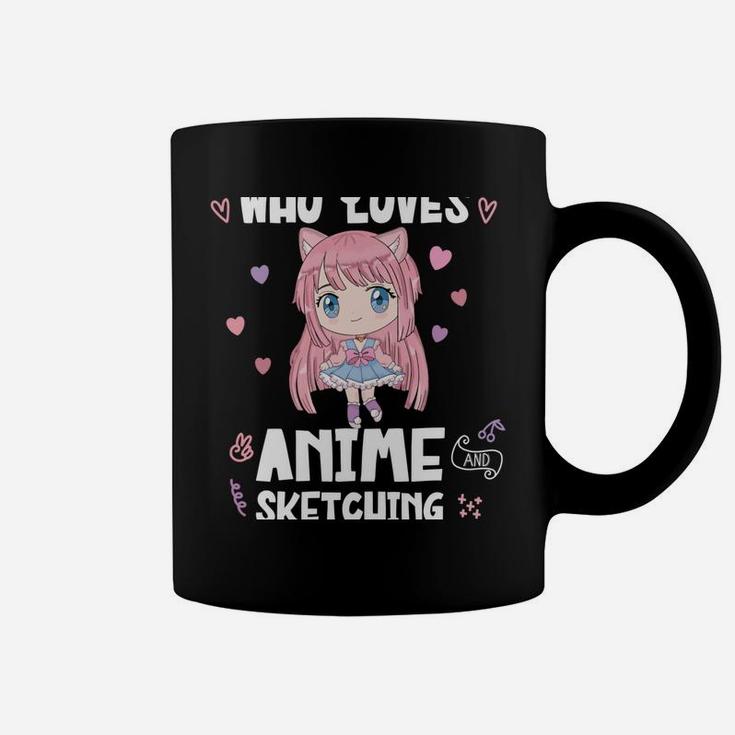 Just A Girl Who Loves Anime And Sketching Cute Kawaii Shirt Coffee Mug
