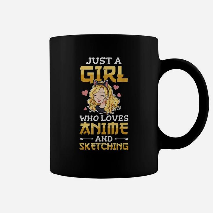 Just A Girl Who Loves Anime And Sketching Sketch Drawing Coffee Mug