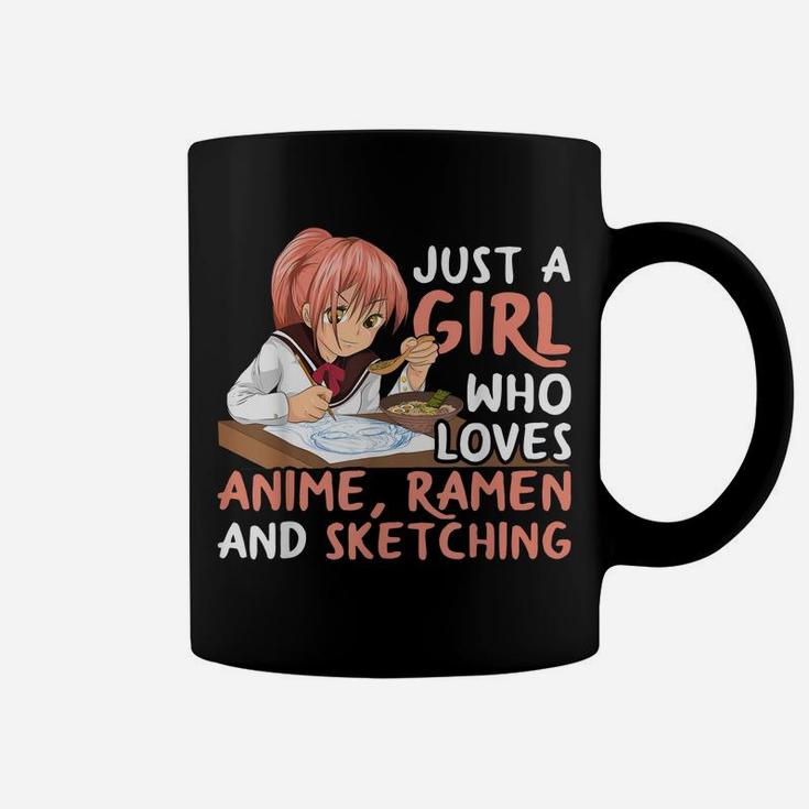 Just A Girl Who Loves Anime Ramen And Sketching Japan Anime Coffee Mug