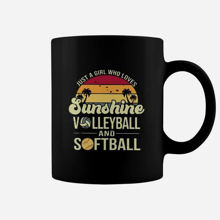 Just A Girl Who Loves Sunshine Volleyball And Softball Coffee Mug