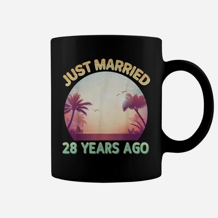 Just Married 28 Years Ago Happy 28Th Wedding Anniversary Coffee Mug