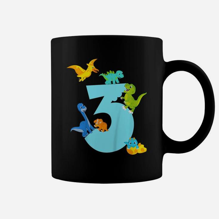 Kids 3Rd Birthday Boy - 3 Years Old - Dinosaur Celebrate Coffee Mug