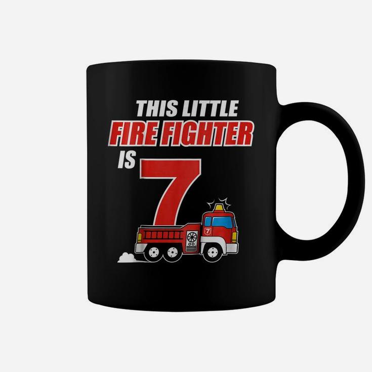 Kids 7Th Birthday Girls Firefighter  Fire Truck 7 Year Old Coffee Mug