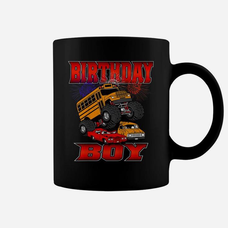 Kids Monster Trucks Birthday Boy Monster Trucks For Boys Coffee Mug