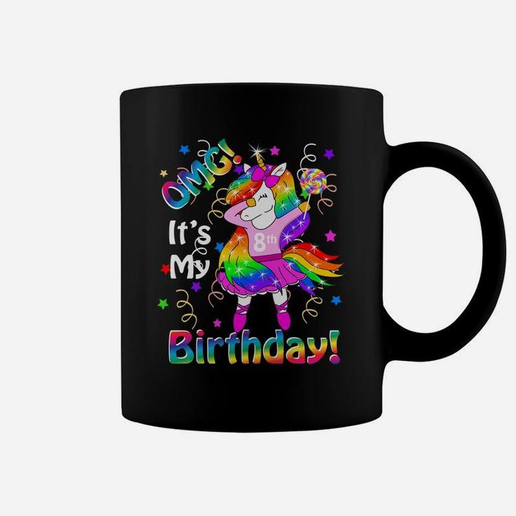 Kids OMG It's My 8Th Birthday Girls Unicorn 8 Years Old Outfit Coffee Mug
