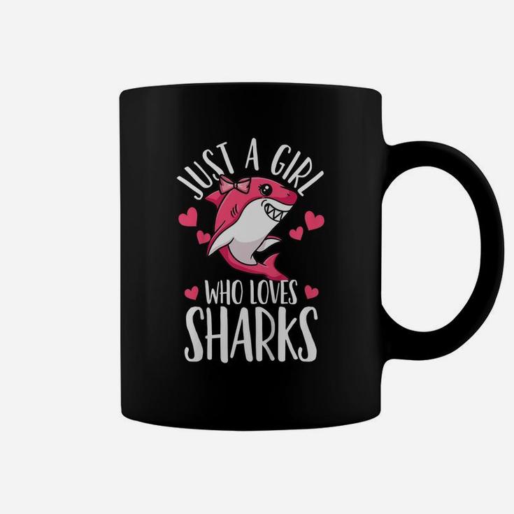 Kids Shark Just A Girl Who Loves Sharks Funny Shark Lover Gift Coffee Mug