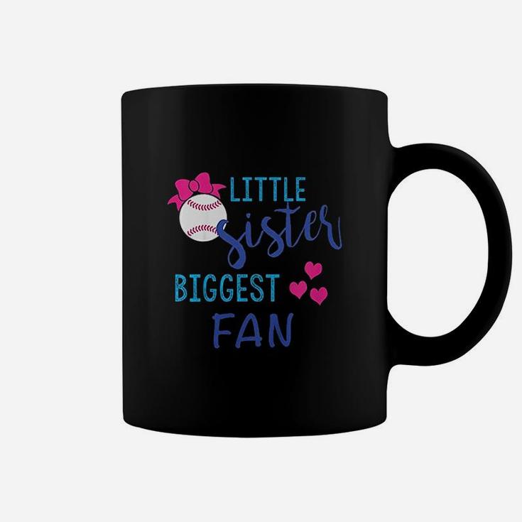 Kids Sweet Little Sister Biggest Fan Baseball Coffee Mug