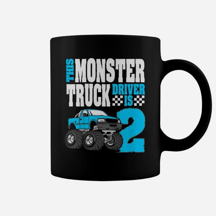 Kids This Monster Truck Driver Is 2 Birthday Top For Boys Coffee Mug