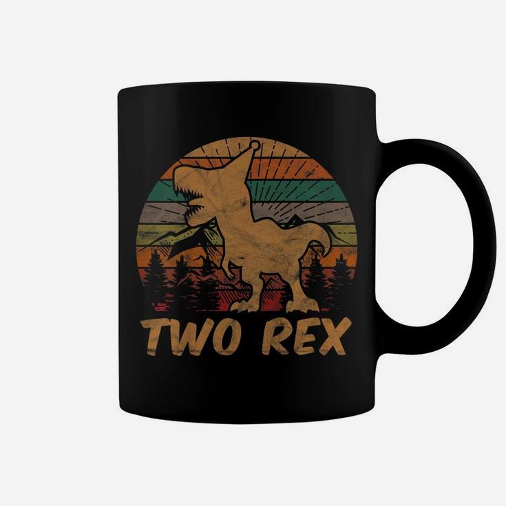 Kids Two Rex Dinosaur Lover 2 Year Old Gift 2Nd Birthday Boy Coffee Mug