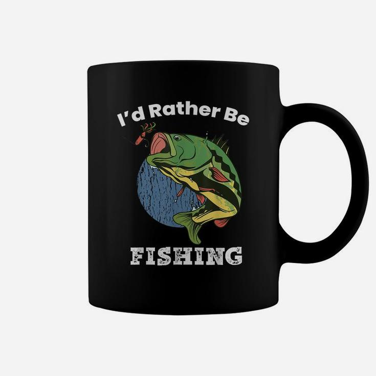 Large Mouth Bass I'd Rather Be Fishing Outdoor Lover Coffee Mug