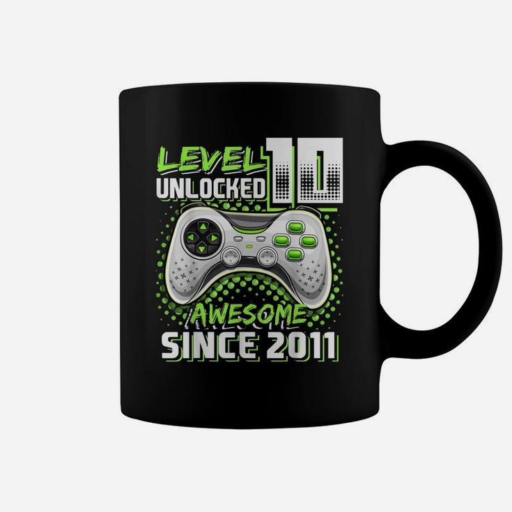 Level 10 Unlocked Awesome 2011 Video Game 10Th Birthday Gift Coffee Mug