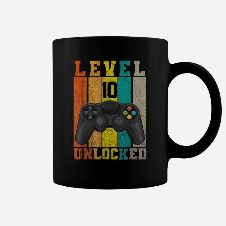 Level 10 Unlocked Retro Vintage Video Game 10Th Birthday Boy Coffee Mug