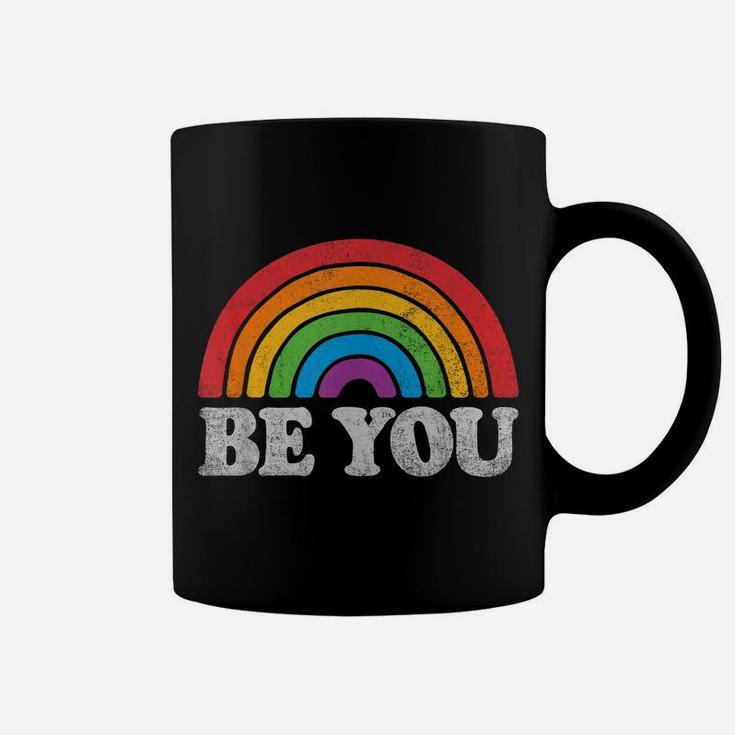 Lgbtq Be You Gay Pride Month Lgbt Rainbow Flag Retro Vintage Coffee Mug