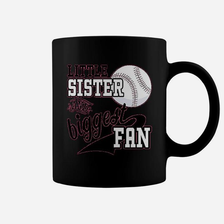 Little Sister And Biggest Fan Baseball Family Fan Coffee Mug