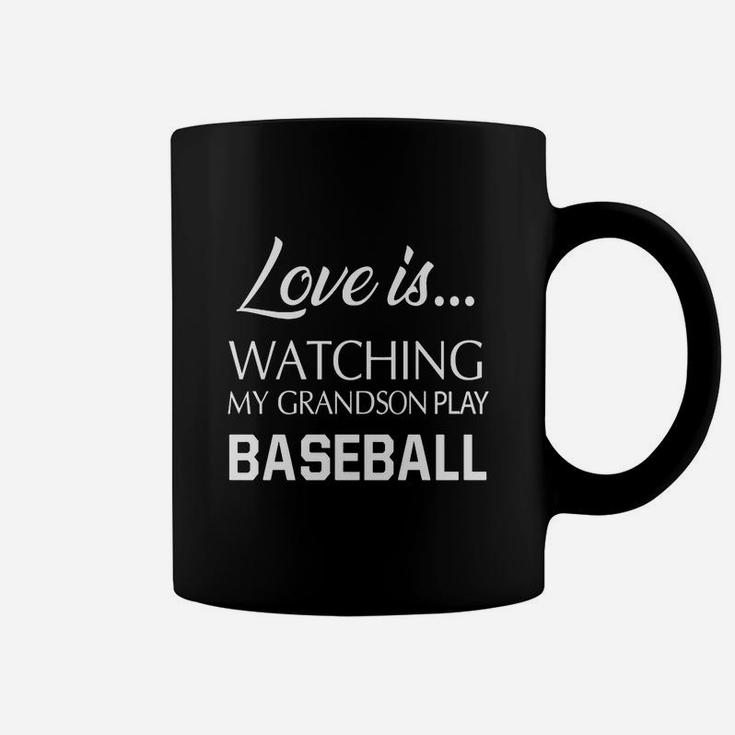 Love Is Watching My Grandson Play Baseball T-shirt Coffee Mug