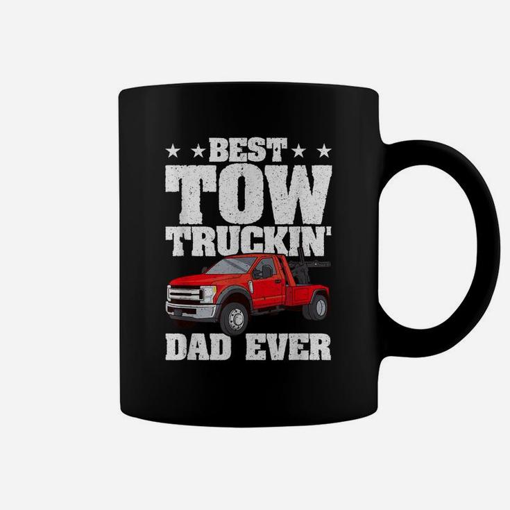 Mens Best Tow Truckin Dad Ever Tow Truck Driver Gift Distressed Coffee Mug