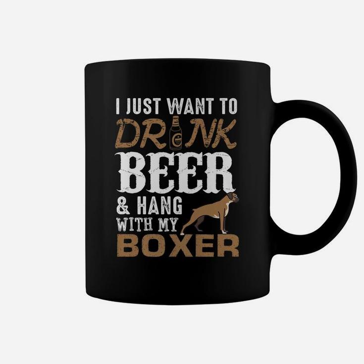 Mens Boxer Dad T Shirt Funny Father's Day Dog Lover Gift Beer Tee Coffee Mug