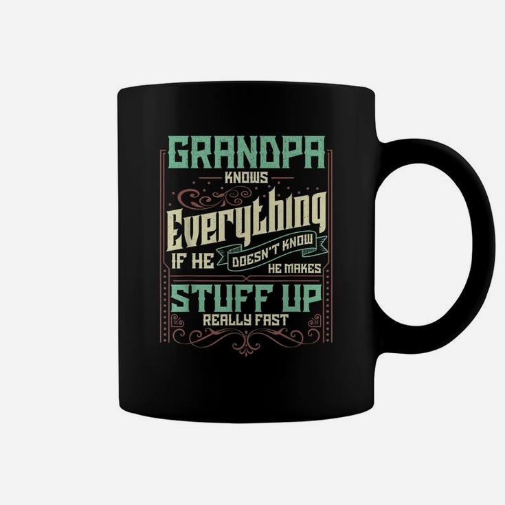 Mens Grandpa Knows Everything Funny Grandpa Christmas Gifts Coffee Mug