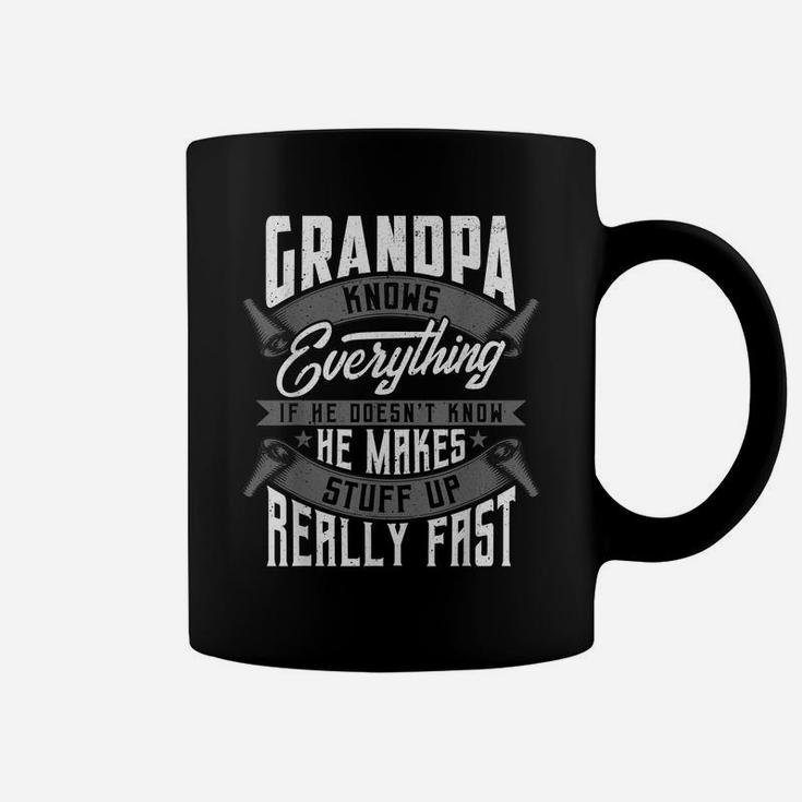 Mens Grandpa Knows Everything Funny Grandpa Fathers Day Gifts Coffee Mug