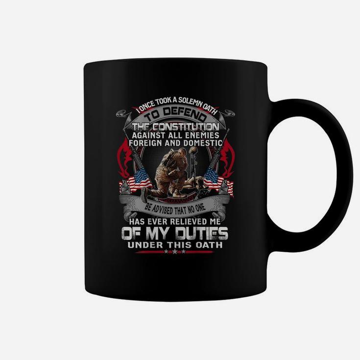 Mens I Once Took A Solemn Oath To Defend The Constitution Veteran Coffee Mug