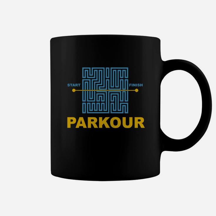 Mens Parkour Free Running Start Finish Tshirt Xl Black Coffee Mug