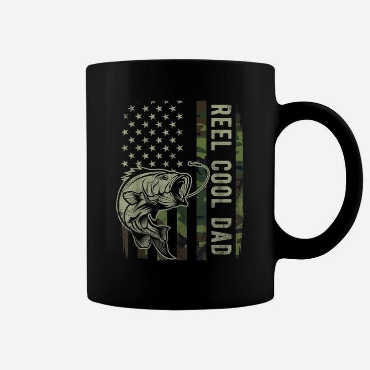 Mens Reel Cool Dad Camouflage American Flag Father's Day Gift Coffee Mug