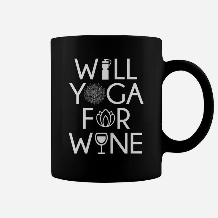 Mens Womens Funny Will Yoga For Wine Coffee Mug