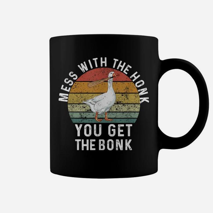 Mess With The Honk You Get The Bonk Funny Retro Goose Duck Coffee Mug