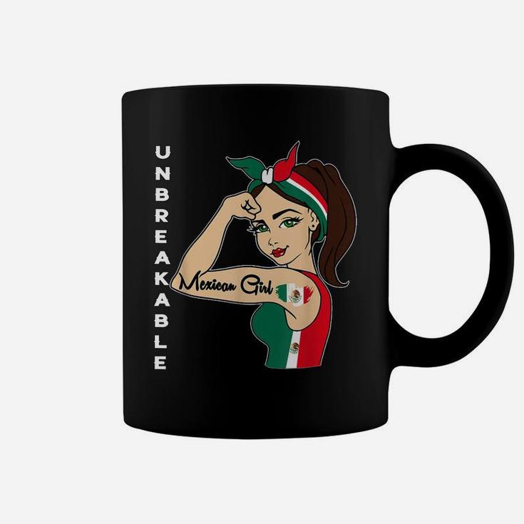 Mexican Girl Unbreakable Tee Mexico Flag Strong Latina Woman Coffee Mug