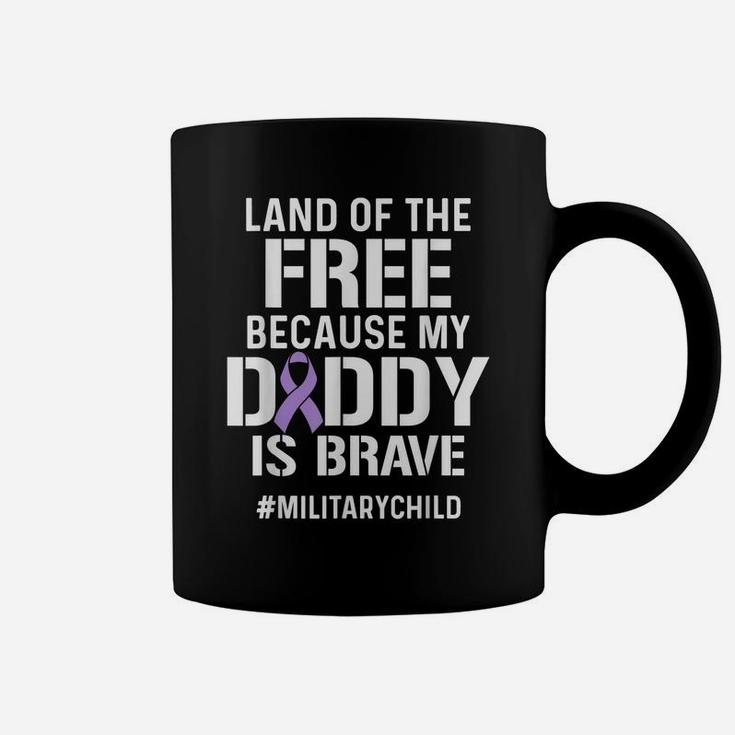Military Child Month Purple Up Free Brave Dad Pride T Shirt Coffee Mug