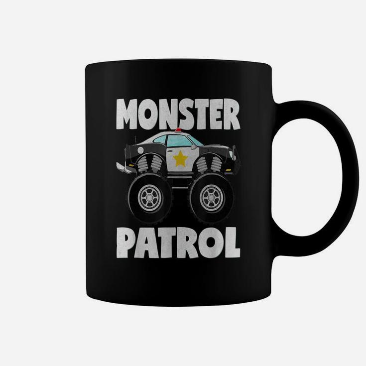 Monster Patrol Vintage Police Cop Car Monster Trucks Coffee Mug