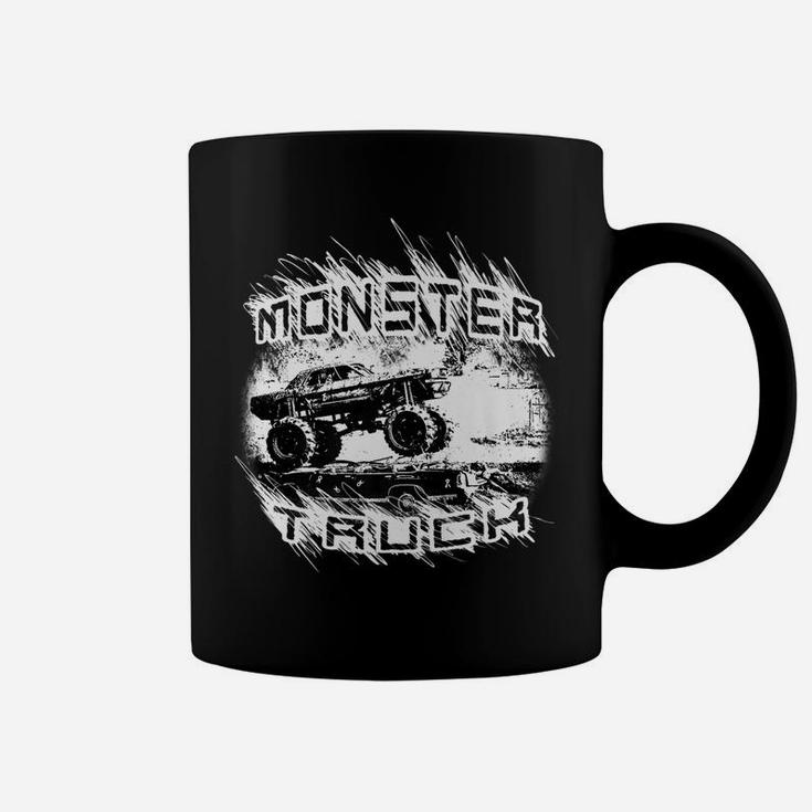 Monster Truck Racing, Crushing Jumping Cars Coffee Mug