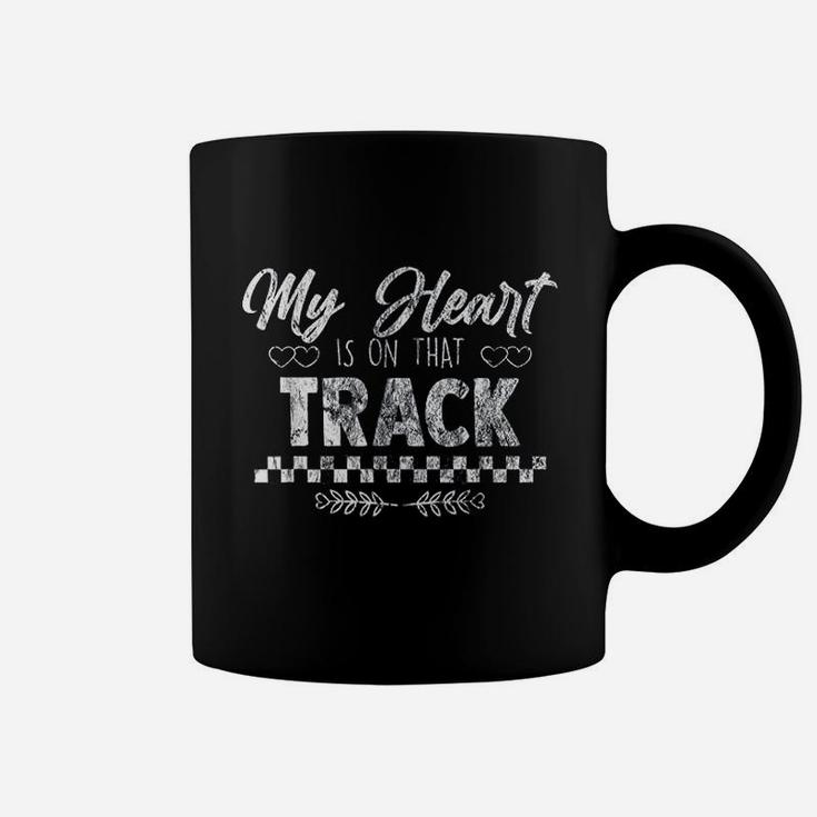 My Heart Is On That Track Drag Racing Race Car Driver Gift Coffee Mug