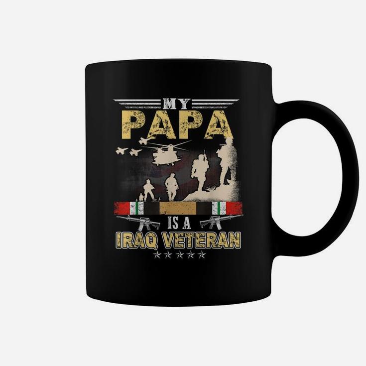 My Papa Is A Iraq Veteran Shirt Proud Us Veteran Fathers Day Coffee Mug
