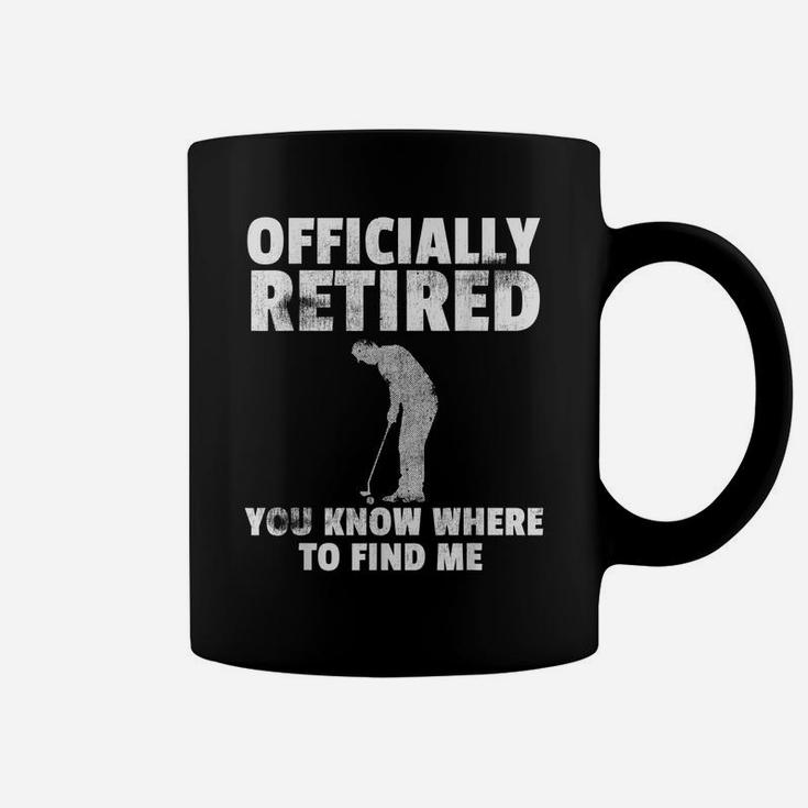 Officially Retired T Shirt Gift Golf Dad Golfing Golfer Coffee Mug