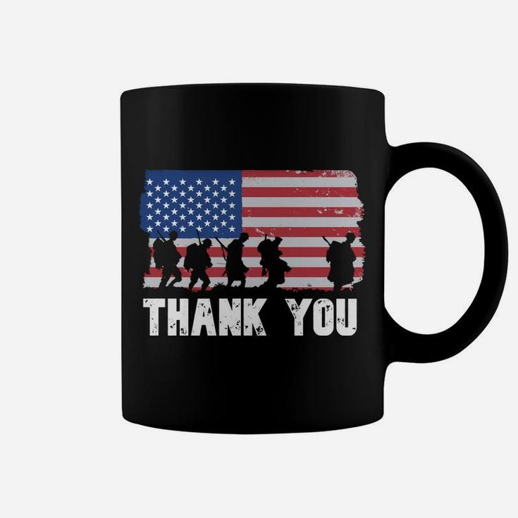 Patriotic American Flag Thank You Veterans Day For Men Women Coffee Mug